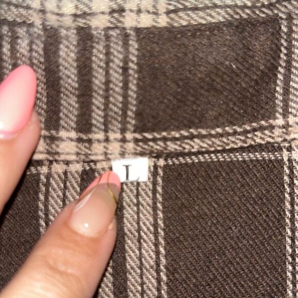 Brown Plaid Button Down Shirt - Picture 5 of 5